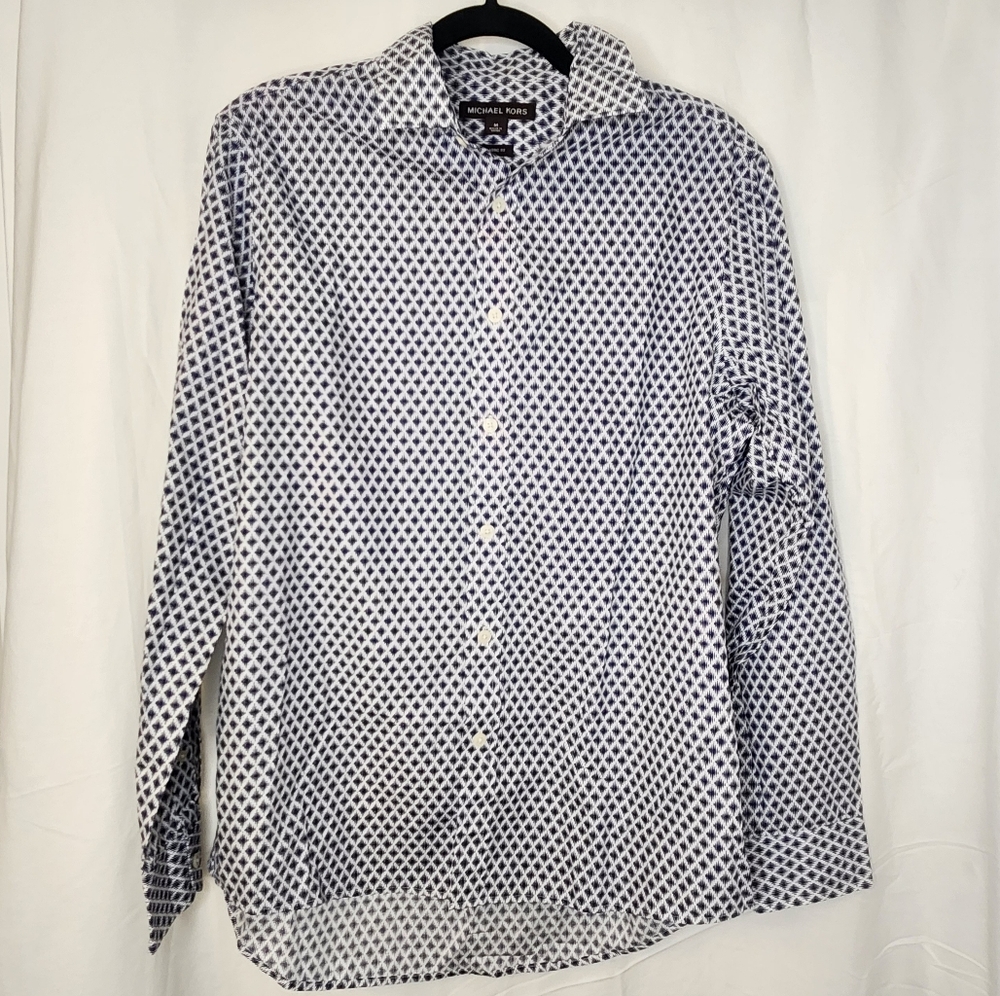 Michael Kors Black and White Patterned Men's Shirt